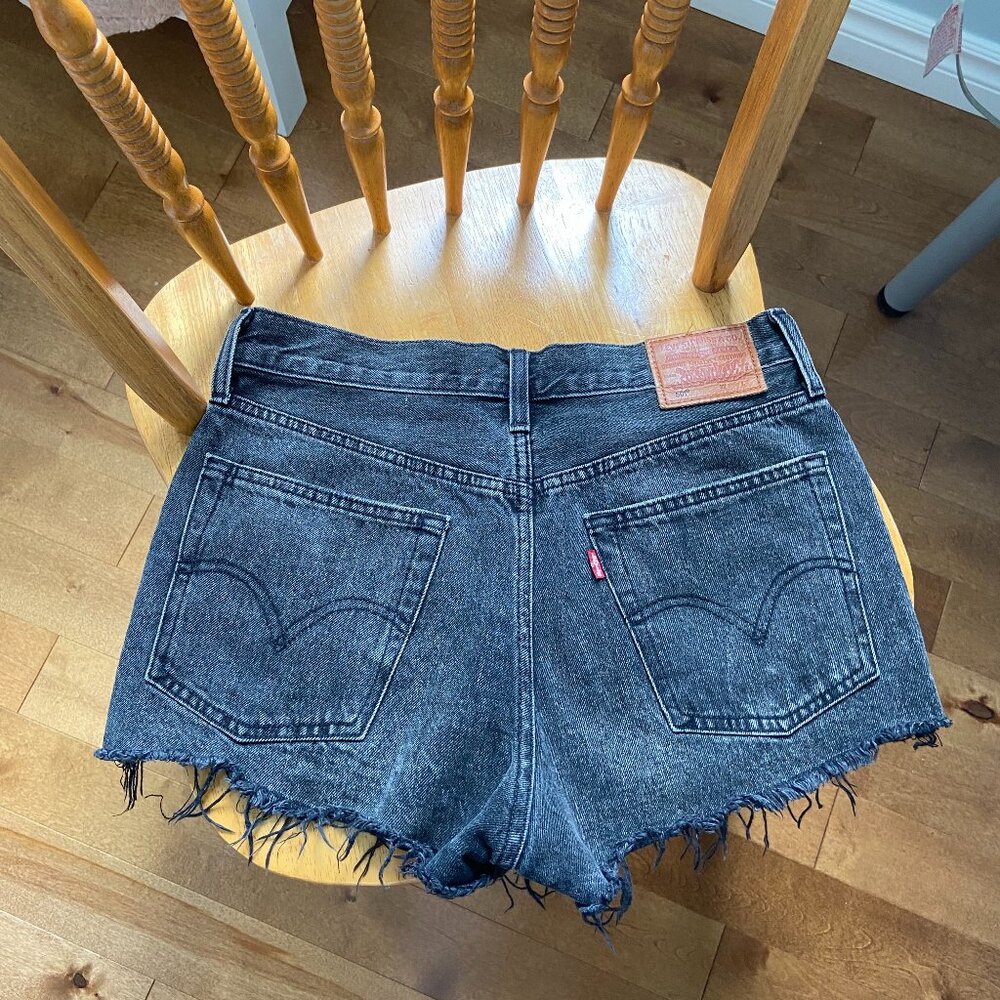 Levis 501 black jean shorts